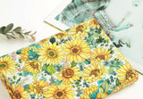 Sunflower Floral patterned Fabric, Flowers Fabric made in Korea by the Half Yard