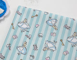 Alice in Wonderland Stripe Fabric made in Korea by the Half Yard