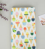 ハーフヤードDTP(デジタルテキスタイルプリント)方式で韓国で作られたカラフルなアイスクリーム柄の生地