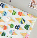 ハーフヤードDTP(デジタルテキスタイルプリント)方式で韓国で作られたカラフルなアイスクリーム柄の生地