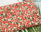 Watercolor Camellia flowers Patterned Fabric made in Korea by the Half Yard