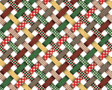 Christmas Ribbon patterned Fabric made in Korea by the Half Yard