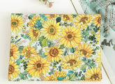 Sunflower Floral patterned Fabric, Flowers Fabric made in Korea by the Half Yard