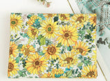 Sunflower Floral patterned Fabric, Flowers Fabric made in Korea by the Half Yard