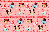 韓国でプリントされたディズニーツムツムコットン生地(半ヤード単位)