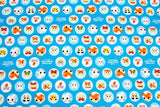 Hamtaro Tottoko Hamutaro Character Cotton Fabric made in Japan by the Half Yard