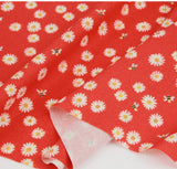 デイジーフラワー、ハニービー、花柄生地、韓国製、半ヤード単位