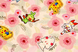 Pocket Monster, Pokemon, Camellia Flowers Pikachu Grookey Alcremie Ponyta Sobble Scorbunny Fabric made in Korea by the Half Yard