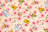 Pocket Monster, Pokemon, Camellia Flowers Pikachu Grookey Alcremie Ponyta Sobble Scorbunny Fabric made in Korea by the Half Yard
