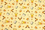 Pocket Monster, Pokemon,Pikachu Snorlax Eevee Dedenne Licensed Fabric made in Korea by the Half Yard