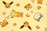 Pocket Monster, Pokemon,Pikachu Snorlax Eevee Dedenne Licensed Fabric made in Korea by the Half Yard