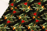 ヘンリーグラスのバーブ・トゥールティロットによるフランネルの雪鳥カーディナルズモミの木クリスマス生地(半ヤード)