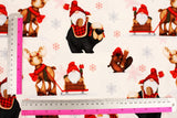フランネル ノーム ゲノム クリスマス ウィンター ファブリック (シェリー コミスキー作、ヘンリー グラス ファブリックス ハーフ ヤード)
