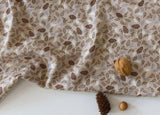 Pine Cones Spruce Cones Pine Leaves Branch patterned Fabric made in Korea by the Half Yard