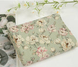 バラの花の花柄生地 韓国製 半ヤード 45 x 150cm 18" x 57.5"、コットンリネン