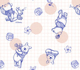 くまのプーさんキャラクター抗菌コットン生地(韓国製、半ヤード単位)