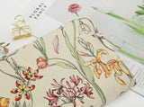 Garden Flowers Floral patterned Fabric made in Korea by Half Yard / 45 X 150cm 18" X 57.5", Cotton Linen