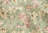 バラの花の花柄生地 韓国製 半ヤード 45 x 150cm 18" x 57.5"、コットンリネン