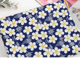 スマイルデイジーフラワー花柄生地(韓国製、半ヤード単位)