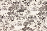Korean Fabric Korean Traditional Landscape Painting Fabric printed in Korea by the Half Yard