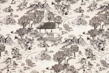 Korean Fabric Korean Traditional Landscape Painting Fabric printed in Korea by the Half Yard