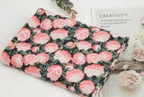 Rose Floral patterned Fabric, Flowers Fabric made in Korea by the Half Yard