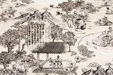 Korean Fabric Korean Traditional Landscape Painting Fabric printed in Korea by the Half Yard