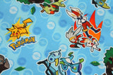 Pocket Monster, Pokemon Evolution, Pikachu, Grookey, Scorbunny, Sobble Licensed Fabric made in Korea by the Half Yard
