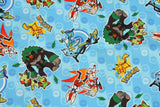 Pocket Monster, Pokemon Evolution, Pikachu, Grookey, Scorbunny, Sobble Licensed Fabric made in Korea by the Half Yard