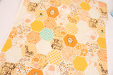 Winnie the Pooh Tigger Hexagon Patterned Cotton Fabric printed in Korea by the Half Yard