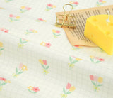 Flowers Floral Grid Patterned Fabric made in Korea by the Half Yard