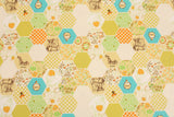 Winnie the Pooh Tigger Hexagon Patterned Cotton Fabric printed in Korea by the Half Yard