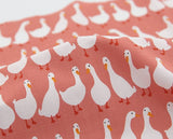 韓国製のガチョウの家族柄生地(半ヤード単位)