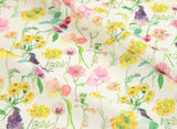 ガーデンフラワーズの花柄生地(韓国製、半ヤード単位)