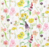 ガーデンフラワーズの花柄生地(韓国製、半ヤード単位)