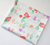 Disney Princess Ariel Seashell Fabric printed in Korea by the Half Yard