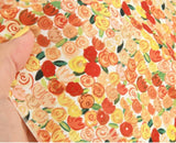 かわいい花柄のバラとチューリップの花柄生地、かわいい、縫製、キルト、韓国製 ハーフヤード