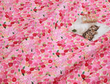 かわいいピンクの花柄生地、かわいい、縫製、韓国製キルト ハーフヤード