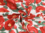 Camellia flowers Patterned Fabric made in Korea by the Half Yard
