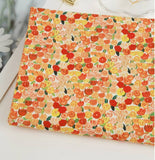 かわいい花柄のバラとチューリップの花柄生地、かわいい、縫製、キルト、韓国製 ハーフヤード