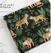Jungle Tiger patterned Fabric made in Korea by Half Yard Digital Textile Printing