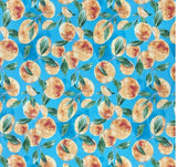 韓国製のオレンジ色の模様の生地(半ヤード単位)