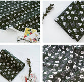 迪士尼米老鼠深綠色 BG 棉布料,韓國印花,由 Half Yard 製作