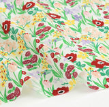 Flowers Garden Floral Patterned Fabric made in Korea by the Half Yard