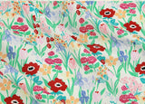 Flowers Garden Floral Patterned Fabric made in Korea by the Half Yard
