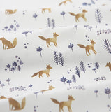 Winter Forest Animals Fox Patterned Fabric made in Korea by the Half Yard