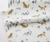 Winter Forest Animals Fox Patterned Fabric made in Korea by the Half Yard