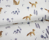 Winter Forest Animals Fox Patterned Fabric made in Korea by the Half Yard