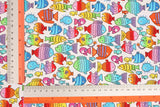 Rainbow Fish printed Fabric designed by Greta Lynn Kanvas with Benartex by the Half Yard