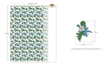 Hibiscus Flower Leaves patterned Fabric made in Korea by Half Yard